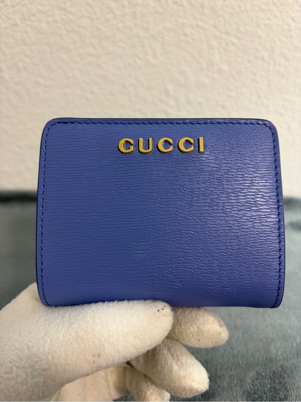 Brand New Gucci Script Mini Bifold Compact Wallet Bloom Lavendar - Picture 2 of 12